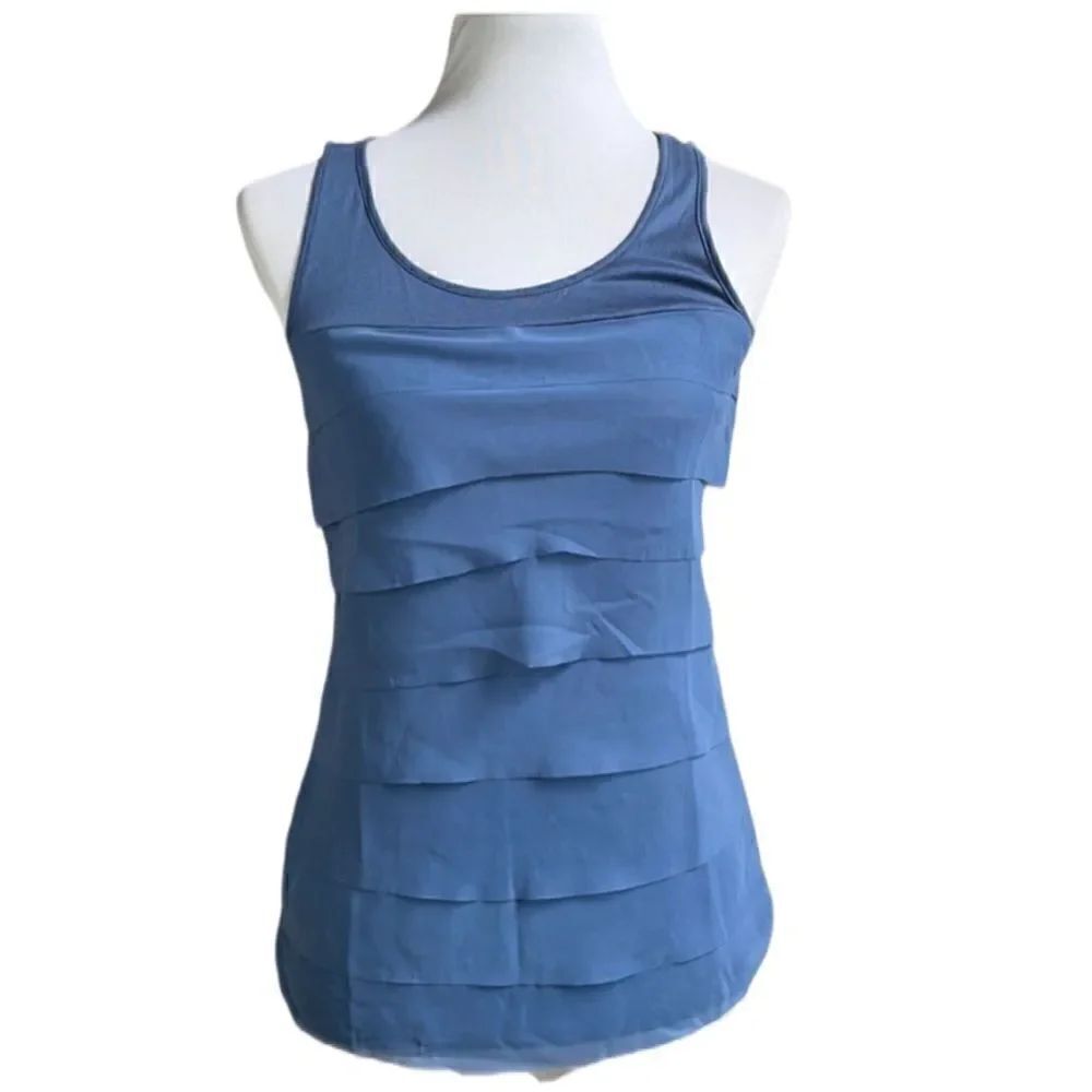 Ann Taylor LOFT Soft Carolina Blue Sleeveless Layered Blouse (Size: XS)